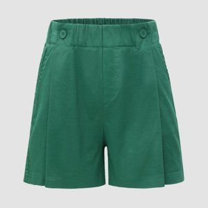 High-Waisted Teal Cotton Shorts Small NWT